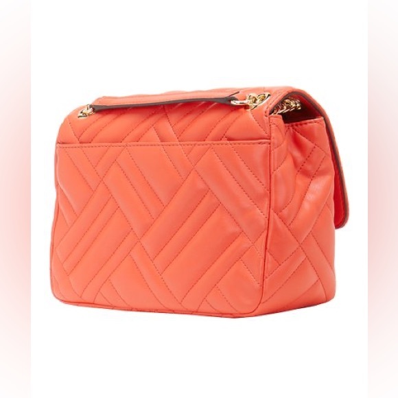 NWT Michael Kors Peyton Medium Quilted Flap Chainlink Shoulder Bag In Mandarin - Picture 3 of 13